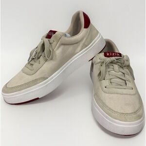 Kizik Prague Hands-Free Slip-On‎ Sneakers Canvas Creme Brulee Men 7 Women 8.5